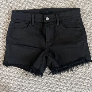 Joe's Jeans ‘The Ozzie’ Black 4” Cut Off Shorts with Black Frayed Hem